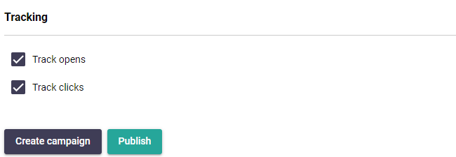 Campaign tracking settings for monitoring recipient opens and link clicks