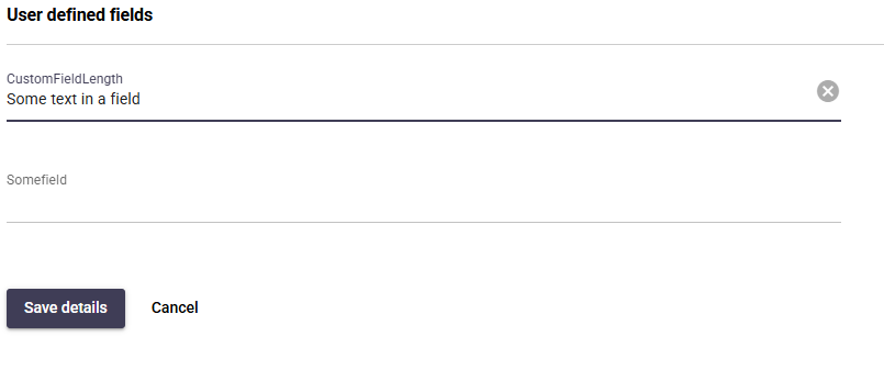 Signature 365 user field editor showing editable fields with Save details button