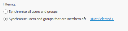 AD Connector user and group selection options