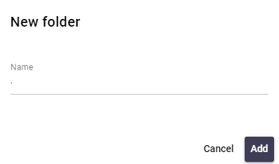 Signature 365 New folder popup with name input field and Add button